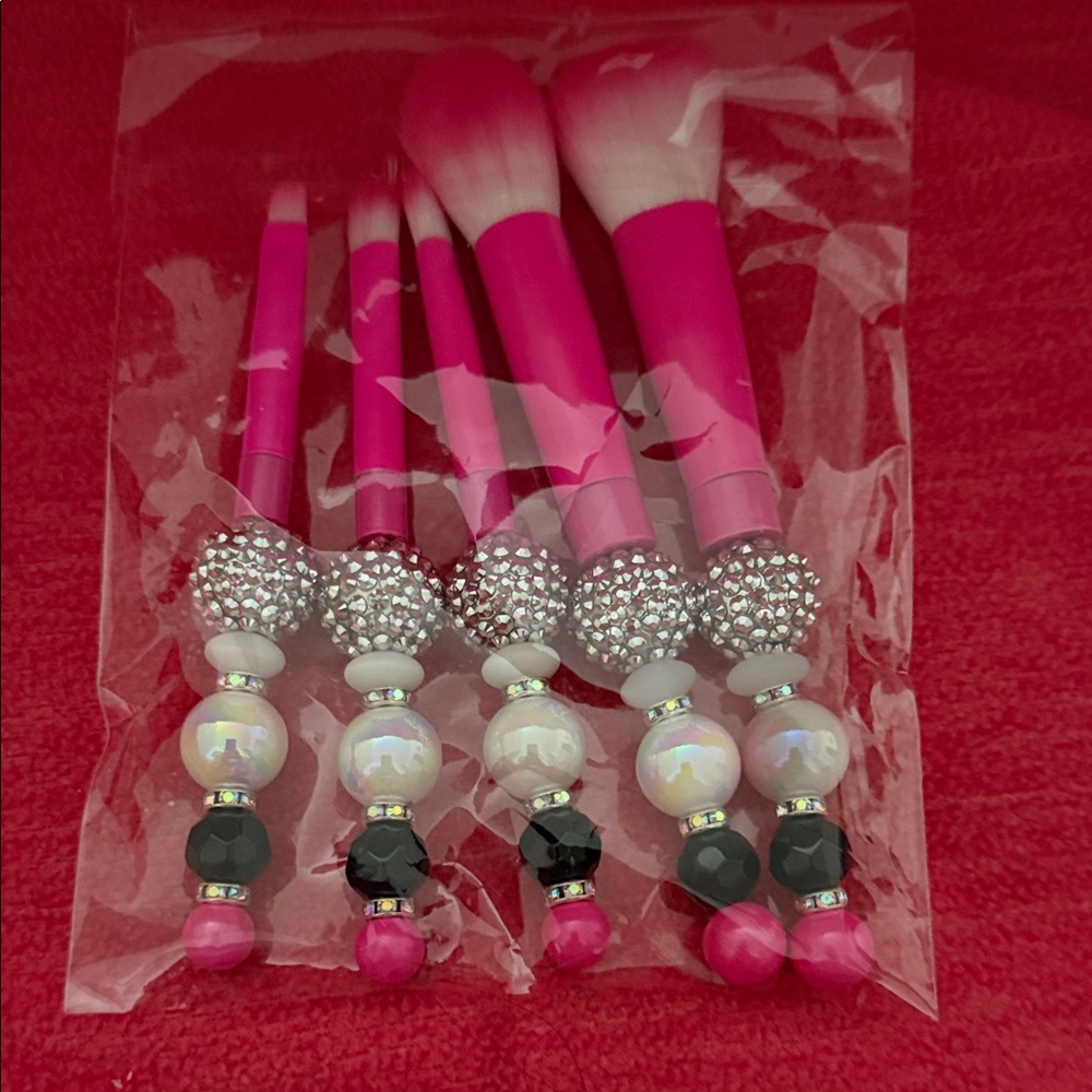 Pink and Silver Makeup Brush Set